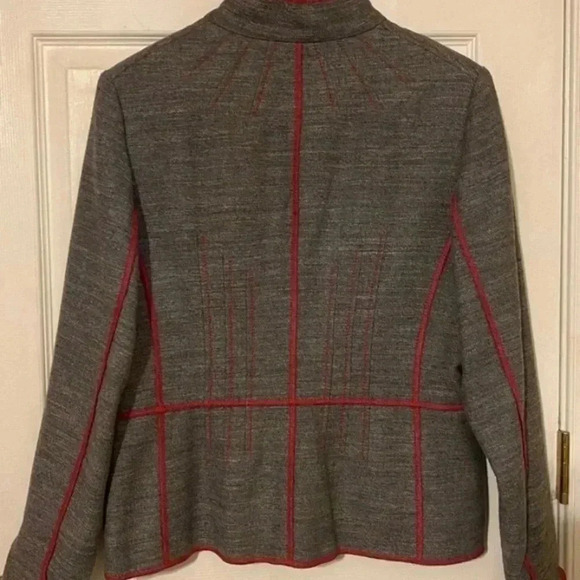 Etcetera Womens Wool Blend Gray Blazer - Picture 5 of 5